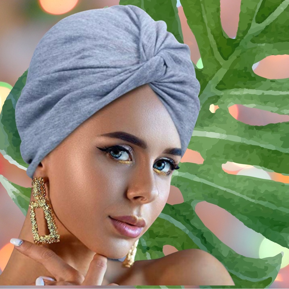 A Cotton Twisted No-tie Turban Light and Comfortable One Size 6 colors
